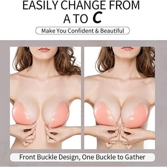 NIP New Adhesive Invisible Strapless Push Up Silicone Bra - Picture 3 of 4